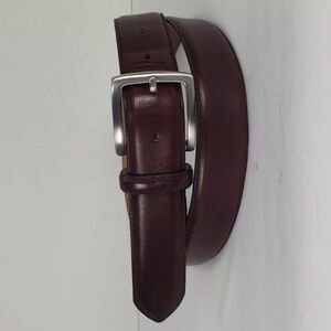 JOSEPH CHEANEY & SONS BROWN LEATHER BELT WITH SILVER BUCKEL 40